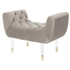 Eugenie Tufted Velvet Acrylic Bench Soft Taupe - Safavieh 11 Eugenie Tufted Velvet Acrylic Bench Soft Taupe - Safavieh -Ottomans Official Shop unnamed file 1912