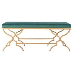 Juliet Rectangular Bench - Safavieh Emerald/gold 19 Juliet Rectangular Bench - Safavieh Emerald/gold -Ottomans Official Shop unnamed file 1942