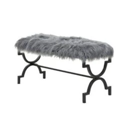 Olivia & May Contemporary Iron Bench Gray - Olivia & May 12 Olivia & May Contemporary Iron Bench Gray - Olivia & May -Ottomans Official Shop unnamed file 198