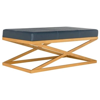 Alexes Bench - Navy/Gold - Safavieh 4 Alexes Bench - Navy/Gold - Safavieh – Image 2