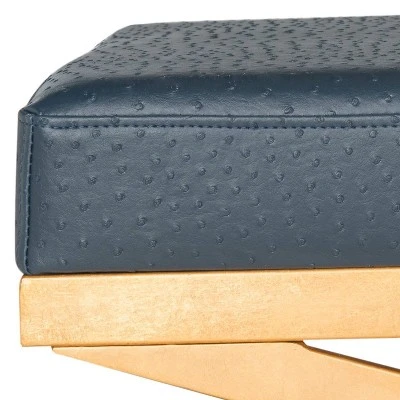 Alexes Bench - Navy/Gold - Safavieh 5 Alexes Bench - Navy/Gold - Safavieh – Image 3