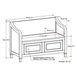 Hampshire Entryway Storage Bench - WyndenHall Rustic Natural Aged Brown -Ottomans Official Shop unnamed file 2079