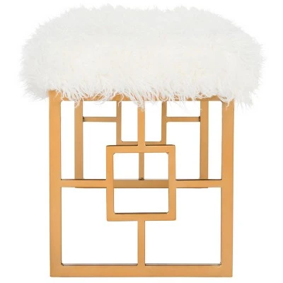 Mera Faux Lamb Bench - White - Safavieh 5 Mera Faux Lamb Bench - White - Safavieh – Image 3