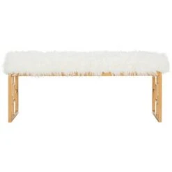 Mera Faux Lamb Bench - White - Safavieh 12 Mera Faux Lamb Bench - White - Safavieh -Ottomans Official Shop unnamed file 2102