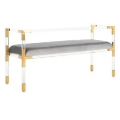 Anastasia Acrylic Bench Brass - Safavieh -Ottomans Official Shop unnamed file 2110