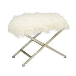 Olivia & May Modern Faux Fur Stool White - Olivia & May 7 Olivia & May Modern Faux Fur Stool White - Olivia & May -Ottomans Official Shop unnamed file 2218