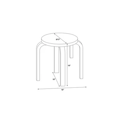 Set of 4 Bentwood Stools - Linon Espresso Brown 9 Set of 4 Bentwood Stools - Linon Espresso Brown – Image 7