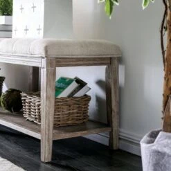 Wixam Tufted Bench Beige/Brown - HOMES: Inside + Out -Ottomans Official Shop unnamed file 2295