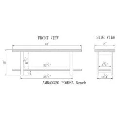 48" Pomona Solid Wood and Metal Entryway Bench Brown - Alaterre Furniture -Ottomans Official Shop unnamed file 2321