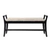 Trentwood Coastal 44.25" Water Hyacinth Bench Whitewashed/Black - Aiden Lane