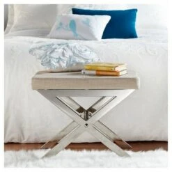 Ornelas Chrome Metal Base Stool - Inspire Q Black -Ottomans Official Shop unnamed file 235