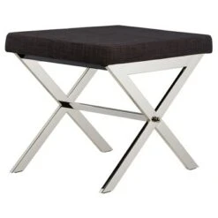 Ornelas Chrome Metal Base Stool - Inspire Q Black -Ottomans Official Shop unnamed file 236