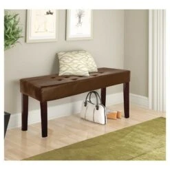 Fresno 12 Panel Bench - CorLiving Brown