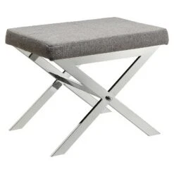 Ornelas Chrome Metal Base Stool - Inspire Q Black -Ottomans Official Shop unnamed file 238