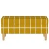 Storage Bench Rectangle Grid Mustard - Skyline Furniture