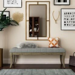 Adina Rectangular Tufted Bench Taupe - Dorel Living -Ottomans Official Shop unnamed file 2438