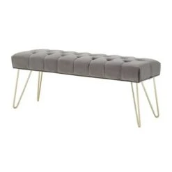 Hewett Velvet Tufted Metal Bench - Inspire Q Black -Ottomans Official Shop unnamed file 2465