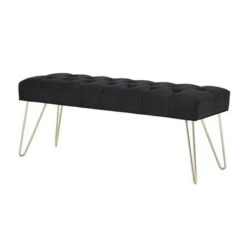 Hewett Velvet Tufted Metal Bench - Inspire Q Black -Ottomans Official Shop unnamed file 2467