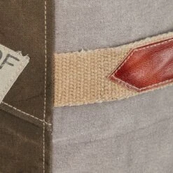 Olivia & May Canvas Pouf with Star Motif Brown - Olivia & May -Ottomans Official Shop unnamed file 2474