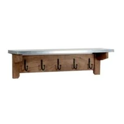 Millwork Bench with Coat Hook Shelf Wood and Zinc Metal Silver/Light Amber - Alaterre Furniture 12 Millwork Bench with Coat Hook Shelf Wood and Zinc Metal Silver/Light Amber - Alaterre Furniture -Ottomans Official Shop unnamed file 2538