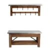 Alaterre Furniture Millwork Bench with Open Coat Hook Shelf Wood and Zinc Metal Silver/Light Amber - Alaterre -Ottomans Official Shop unnamed file 2548