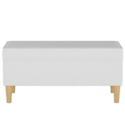 Storage Bench Twill White - Skyline Furniture