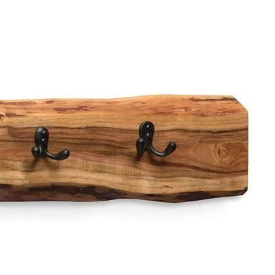 48" Hairpin Live Edge Wood Bench with Coat Hook Set Natural - Alaterre Furniture 7 48" Hairpin Live Edge Wood Bench with Coat Hook Set Natural - Alaterre Furniture – Image 5