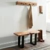 Alaterre Furniture Alpine Natural Brown Live Edge Bench with Coat Hook Set Metal And Wood -Ottomans Official Shop unnamed file 2594
