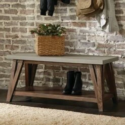 Brookside Entryway Bench Concrete Coated Top and Wood Light Gray/Brown - Alaterre Furniture -Ottomans Official Shop unnamed file 2604