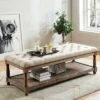 Arianna Tufted Bench Beige/Brown - HOMES: Inside + Out