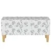 Storage Bench Contoured Tulips White - Skyline Furniture