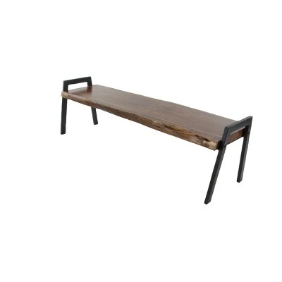 Olivia & May Natural Wooden Bench Brown - Olivia & May 5 Olivia & May Natural Wooden Bench Brown - Olivia & May – Image 3