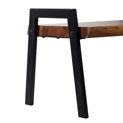 Olivia & May Natural Wooden Bench Brown - Olivia & May 8 Olivia & May Natural Wooden Bench Brown - Olivia & May – Image 6