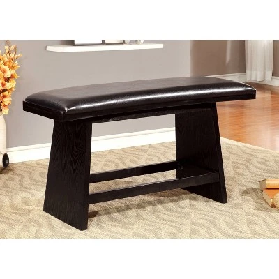 Bronswood Flared Legs Padded Leatherette Counter Dining Bench Black - HOMES: Inside + Out 4 Bronswood Flared Legs Padded Leatherette Counter Dining Bench Black - HOMES: Inside + Out – Image 2