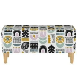 Storage Bench Helsinki Block Lavender - Skyline Furniture