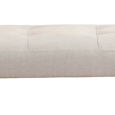 Wooden Bench Light Gray/Brown - Benzara 5 Wooden Bench Light Gray/Brown - Benzara – Image 3