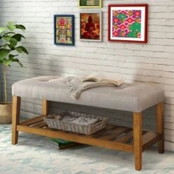 Wooden Bench Light Gray/Brown - Benzara 9 Wooden Bench Light Gray/Brown - Benzara -Ottomans Official Shop unnamed file 2673
