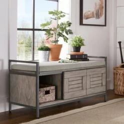 Valeria Storage Bench with Cushion Gray - Inspire Q -Ottomans Official Shop unnamed file 2692