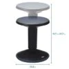 ECR4Kids SitWell Height-Adjustable Wobble Stool - Active Flexible Seating Chair for Kids and Adults - School and Office