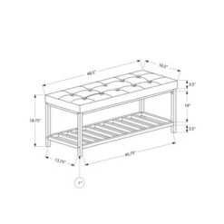 Bench - 48"L - Black Leather Look, Chrome Metal - EveryRoom 8 Bench - 48"L - Black Leather Look, Chrome Metal - EveryRoom -Ottomans Official Shop unnamed file 2741