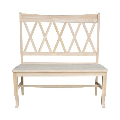 Double X - Back Bench - Unfinished - International Concepts 2 Double X - Back Bench - Unfinished - International Concepts