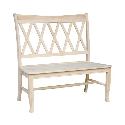 Double X - Back Bench - Unfinished - International Concepts 3 Double X - Back Bench - Unfinished - International Concepts – Image 2