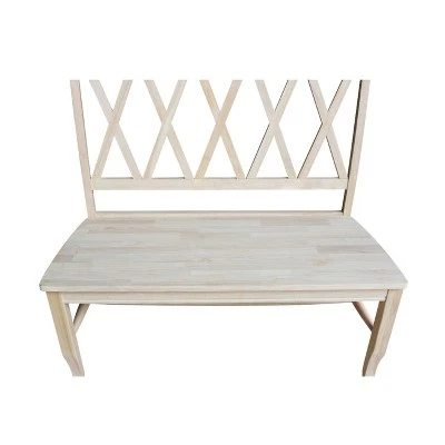 Double X - Back Bench - Unfinished - International Concepts 7 Double X - Back Bench - Unfinished - International Concepts – Image 6