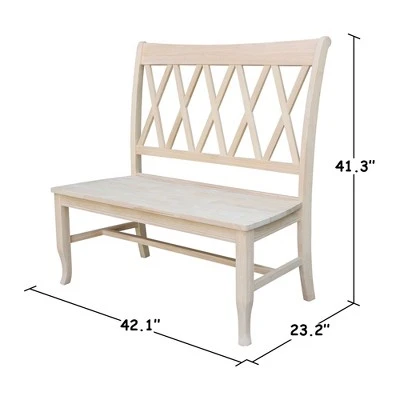 Double X - Back Bench - Unfinished - International Concepts 9 Double X - Back Bench - Unfinished - International Concepts – Image 8
