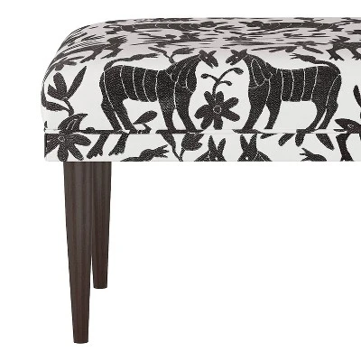 Bench in Pinata Tuxedo Black/White - Skyline Furniture 5 Bench in Pinata Tuxedo Black/White - Skyline Furniture – Image 3