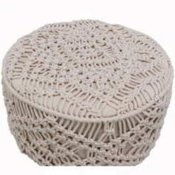 Decor Therapy Nirobi Crocheted Stool White - Décor Therapy