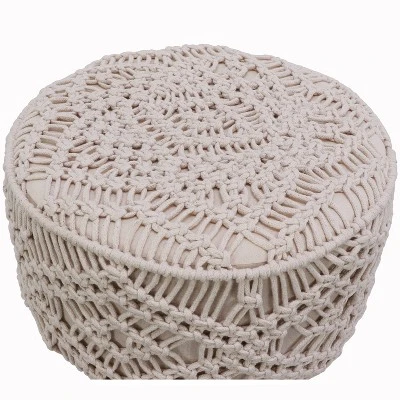 Decor Therapy Nirobi Crocheted Stool White - Décor Therapy 3 Decor Therapy Nirobi Crocheted Stool White - Décor Therapy