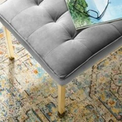 Loft Stainless Steel Leg Medium Performance Velvet Bench Gold/Gray - Modway 10 Loft Stainless Steel Leg Medium Performance Velvet Bench Gold/Gray - Modway -Ottomans Official Shop unnamed file 2804