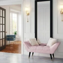 Allura Velvet Tufted Bench Pink - CosmoLiving by Cosmopolitan -Ottomans Official Shop unnamed file 2820
