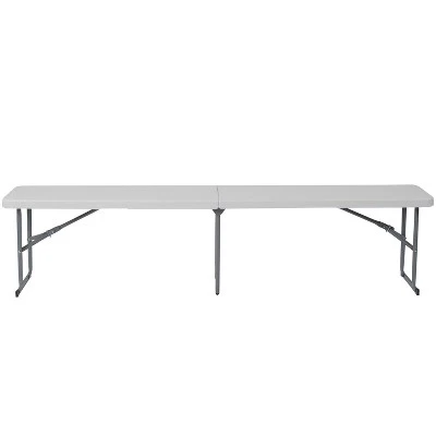 Flash Furniture 10.25''W x 71''L Bi-Fold Granite White Plastic Bench with Carrying Handle 8 Flash Furniture 10.25''W x 71''L Bi-Fold Granite White Plastic Bench with Carrying Handle – Image 6